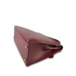 Kelly 32 Rouge H Courchevel Sellier Gold Plated T Circle Stamp - Image 19