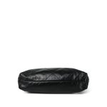 24P Black Crumpled Calfskin Quilted 22 Hobo Bag Medium Aged Gold Hardware - Image 4