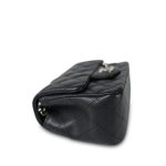 Charcoal Caviar Quilted Mini Square Flap Silver Hardware - Image 7