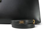Kelly 28 Sellier Black Box Calfskin Gold Plated Z Circle Stamp - Image 3