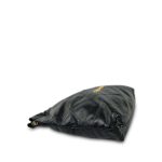 24P Black Crumpled Calfskin Quilted 22 Hobo Bag Medium Aged Gold Hardware - Image 9