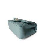 18C Pearly Light Blue Caviar Quilted Mini Rectangular Flap Aged Gold Hardware - Image 7