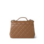 Beige Caviar Quilted Business Affinity Medium Flap Light Gold Hardware - Image 2