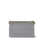 Grey Caviar Quilted Boy Bag Small LGHW - Image 9
