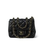 Black Lambskin Quilted Mini Square Flap LGHW - Image 12