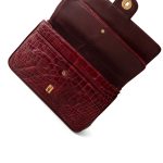 Vintage Red Alligator Double Flap Gold Hardware - Image 13