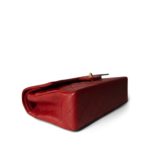 Vintage Red Lambskin Quilted Medium Classic Flap Gold Hardware - Image 9