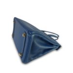 Birkin 25 Deep Blue Taurillon Gold Plated Y Stamp - Image 13