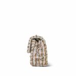 19C White/Orange/Gold Tweed Quilted Mini Rectangular Flap LGHW - Image 7