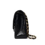 Vintage Black Lambskin Quilted Classic Flap Bag Medium GHW - Image 5
