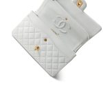 Vintage White Lambskin Quilted Classic Flap Medium GHW - Image 14