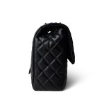 Black Caviar Quilted XXL Jumbo Single Flap Light Gold Hardware - Image 9