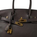 Birkin 30 Ebene Barenia Faubourg Gold Plated Z Stamp - Image 6