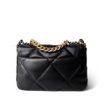 22A Black Lambskin Quilted 19 Flap Small Mixed Hardware - Image 4
