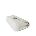 22K White Caviar Quilted Classic Flap Medium Light Gold Hardware - Image 8