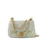 White Pearly/Iridescent Mini Pearl Flap Aged Gold Hardware - Image 11
