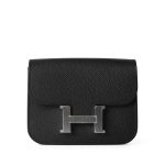 Black Epsom Constance Slim Wallet Palladium Hardware W Stamp