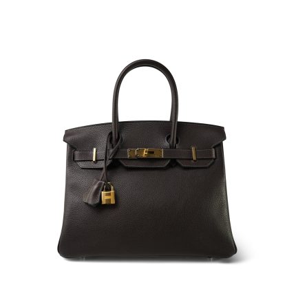 Birkin 30 Ebene Barenia Faubourg Gold Plated Z Stamp