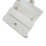 White Caviar Quilted Classic Flap Medium Light Gold Hardware - Image 11