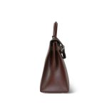 Kelly 28 Brown Box Calfskin Palladium Plated [C] Stamp - Image 13