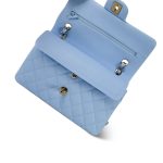 23P Light Blue Caviar Quilted Classic Flap Small Light Gold Hardware - Image 16