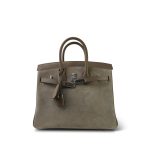 Birkin 25 Etoupe Swift and Grizzly Palladium Plated U Stamp - Image 7