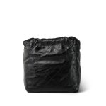 23S Shiny Black Calfskin Quilted Mini 22 Pearl Strap Bag Aged Gold Hardware - Image 4
