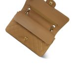 Beige Caviar Quilted Classic Flap Medium 24K Gold Plated - Image 13