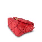 Coral Lambskin Quilted Wild Stitch 19 Flap Small Mixed Hardware - Image 12