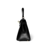 Vintage Mini Kelly Black Box Calfskin Gold Plated [B] Stamp - Image 4
