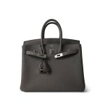 SOLD Birkin 25 Etain Togo Palladium Plated U Stamp - Image 10