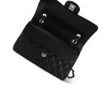 Black Caviar Quilted Small Classic Flap Silver Hardware - Image 13