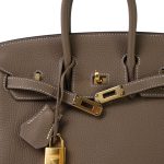 Birkin 25 Etoupe Togo Gold Plated D Stamp - Image 5