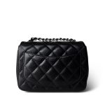 Black Caviar Quilted Mini Square Flap SHW - Image 7