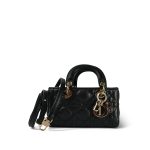 Lady D-Joy Black Lambskin Cannage Micro - Image 12