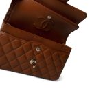 23A Brown/Cognac Caviar Quilted Classic Flap Small Light Gold Hardware - Image 12