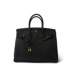 Birkin 35 Noir Veau Togo Gold Plated A Stamp - Image 3