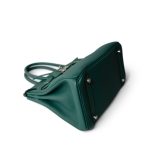 Birkin 30 Malachite Togo Palladium Plated C Stamp - Image 10
