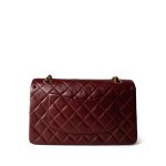 Burgundy / Wine Lambskin Quilted Classic Flap Medium Gold Hardware - Image 4