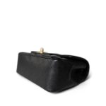 Black Caviar Quilted Mini Rectangular Flap Light Gold Hardware - Image 7