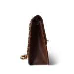 Vintage Brown Caviar Quilted Large Single Flap Bag GHW - Image 3