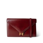Lydie Rouge H Box Calfskin Gold Plated S Circle Stamp - Image 13