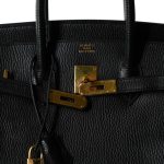 Birkin 35 Black Ardennes Gold Plated [C] Stamp - Image 15