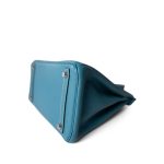 Birkin 30 Blue Jean Togo Palladium Plated L Square Stamp - Image 9