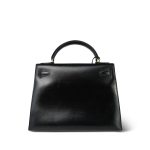 Kelly Sellier 28 Black Box Calfskin Gold Plated T Circle Stamp - Image 12
