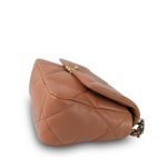 21K Caramel Lambskin Quilted Small 19 Flap Mixed Hardware - Image 9