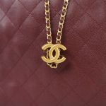 Burgundy Caviar Quilted Medium 25 Bag Aged Gold Hardware - Image 2