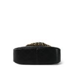 Black Lambskin Quilted Double Chain Rounded Bag Gold Hardware - Image 4