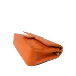 Orange Lambskin Quilted Classic Flap Medium Gold Hardware - Image 8