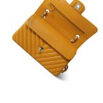 Amber Yellow Caviar Chevron Quilted Classic Flap Small LGHW - Image 5